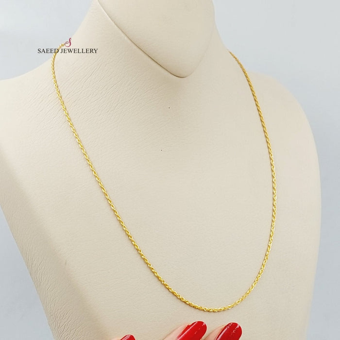 21K Thin Rope Chain Made of 21K Yellow Gold by Saeed Jewelry-26692