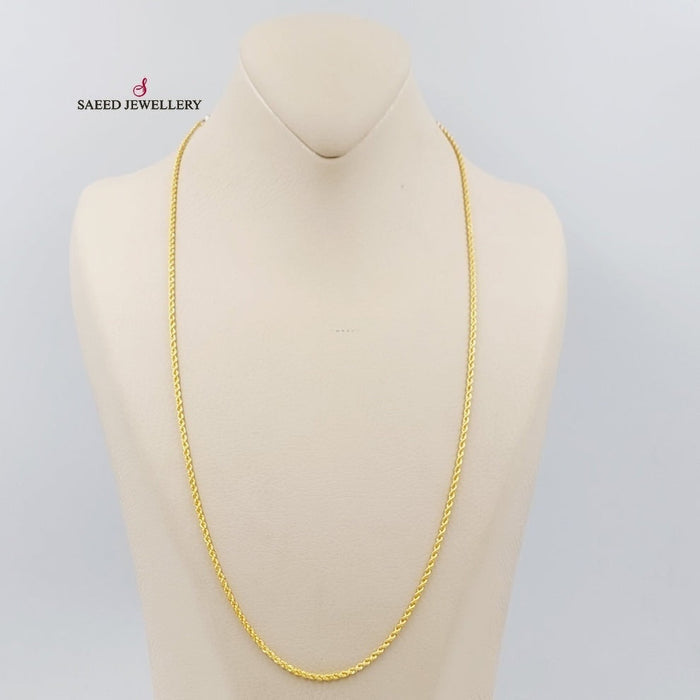 21K Thin Rope Chain Made of 21K Yellow Gold by Saeed Jewelry-26691