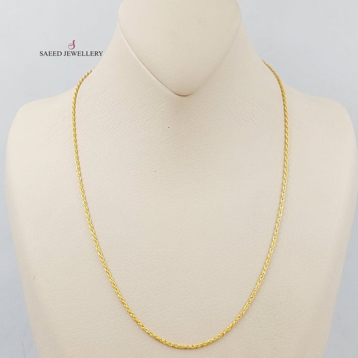 21K Thin Rope Chain Made of 21K Yellow Gold by Saeed Jewelry-25798