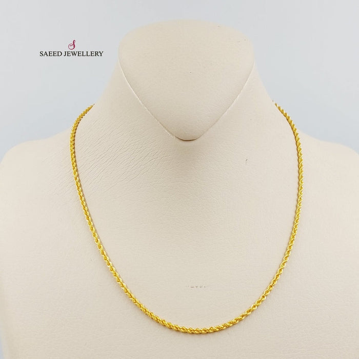 21K Thin Rope Chain Made of 21K Yellow Gold by Saeed Jewelry-26698