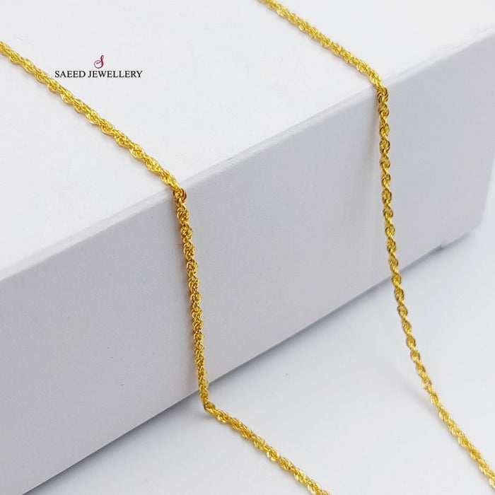 21K Thin Rope Chain Made of 21K Yellow Gold by Saeed Jewelry-25662