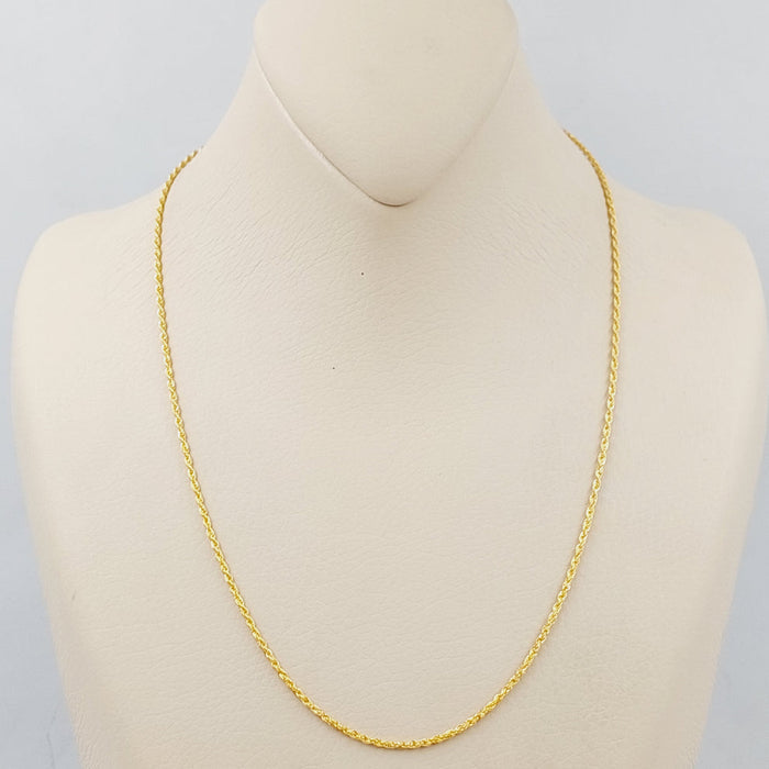 21K Thin Rope Chain Made of 21K Yellow Gold by Saeed Jewelry-26025