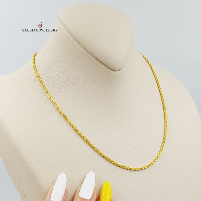 21K Thin Rope Chain Made of 21K Yellow Gold by Saeed Jewelry-26696
