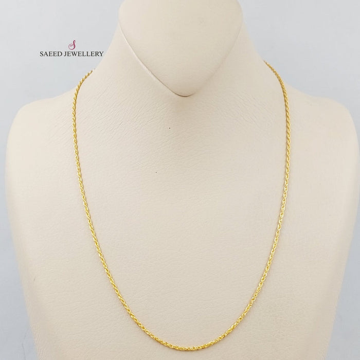 Thin Rope Chain Made Of  21K Yellow Gold by Saeed Jewelry-27349