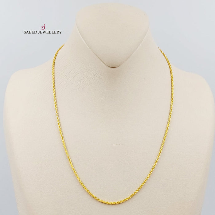 21K Thin Rope Chain Made of 21K Yellow Gold by Saeed Jewelry-26026