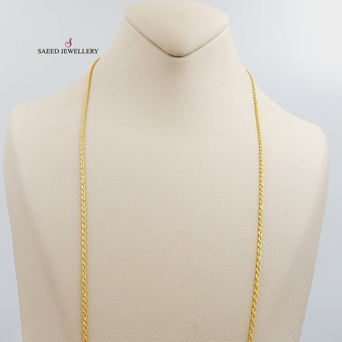 21K Thin Rope Chain Made of 21K Yellow Gold by Saeed Jewelry-25662