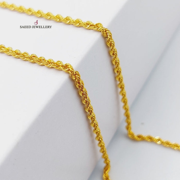 21K Thin Rope Chain Made of 21K Yellow Gold by Saeed Jewelry-26094