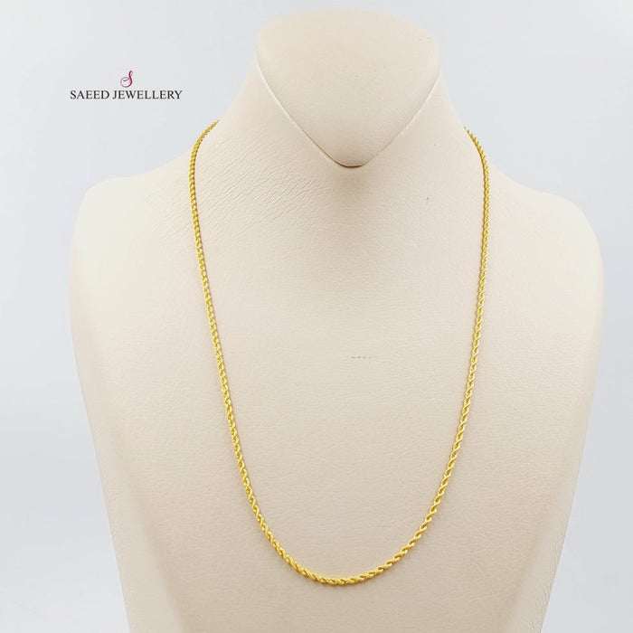 21K Thin Rope Chain Made of 21K Yellow Gold by Saeed Jewelry-25795