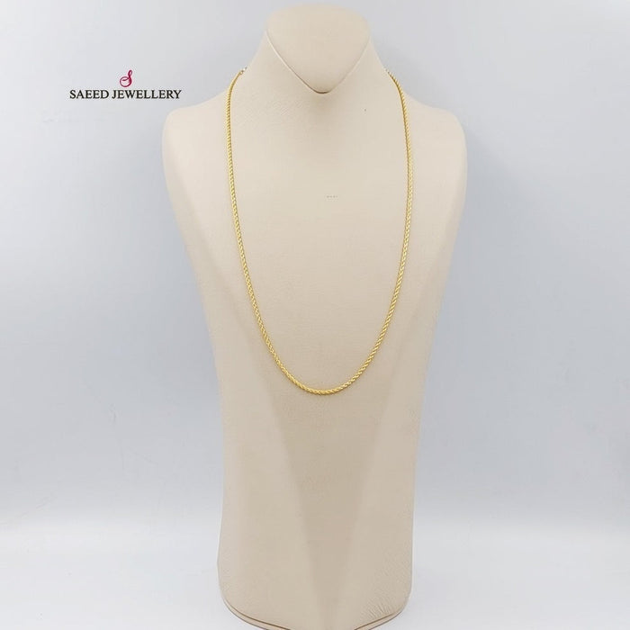 21K Thin Rope Chain Made of 21K Yellow Gold by Saeed Jewelry-26691