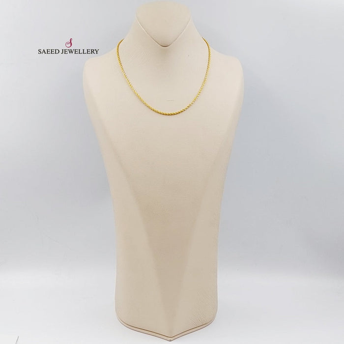 21K Thin Rope Chain Made of 21K Yellow Gold by Saeed Jewelry-26094