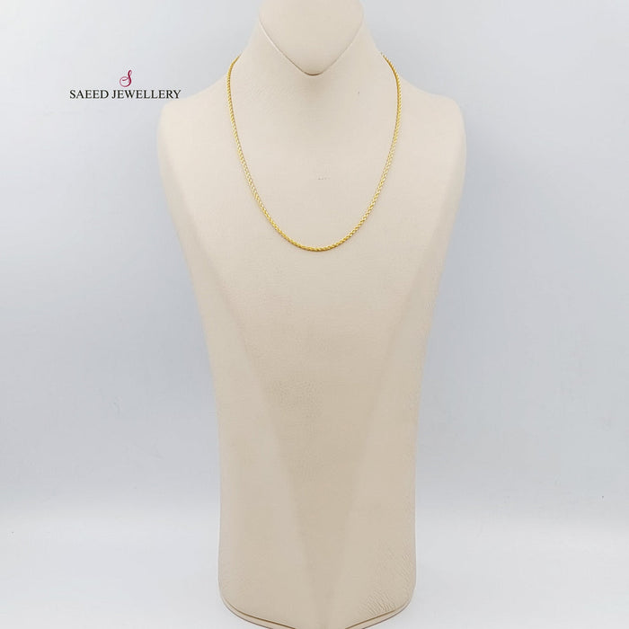 21K Thin Rope Chain Made of 21K Yellow Gold by Saeed Jewelry-26029
