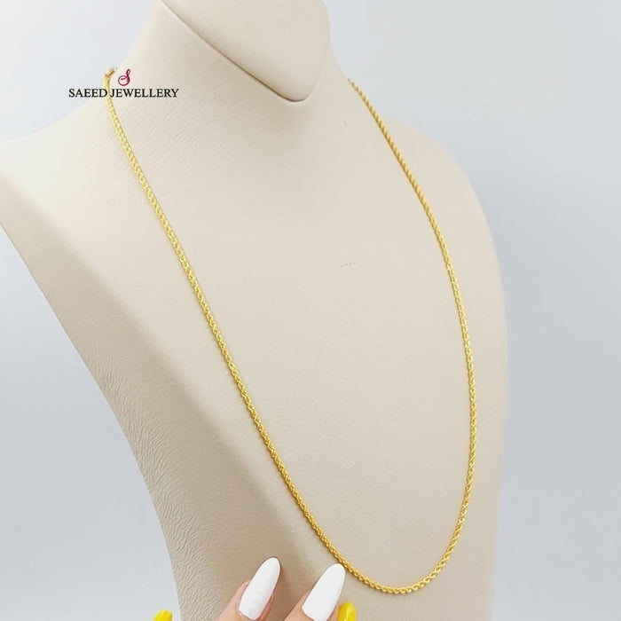 Thin Rope Chain Made Of 21K Yellow Gold by Saeed Jewelry-27813