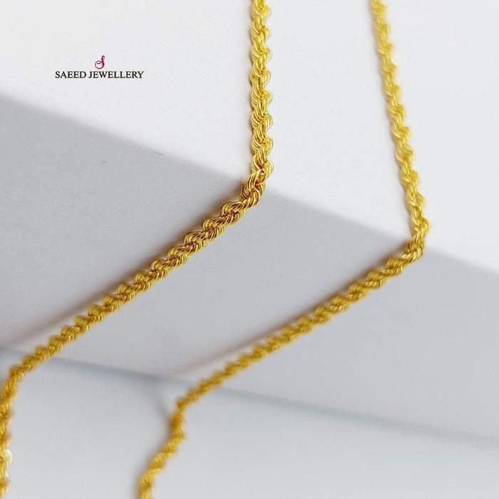 Thin Rope Chain Made Of 21K Yellow Gold by Saeed Jewelry-27812