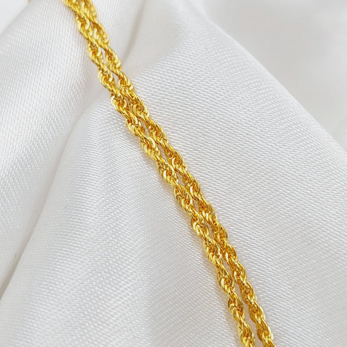 21K Thin Rope Chain Made of 21K Yellow Gold by Saeed Jewelry-26025