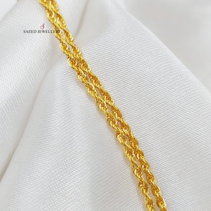 21K Thin Rope Chain Made of 21K Yellow Gold by Saeed Jewelry-26692
