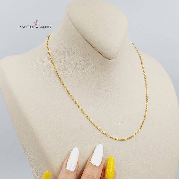 21K Thin Zarad Chain Made of 21K Yellow Gold by Saeed Jewelry-26654