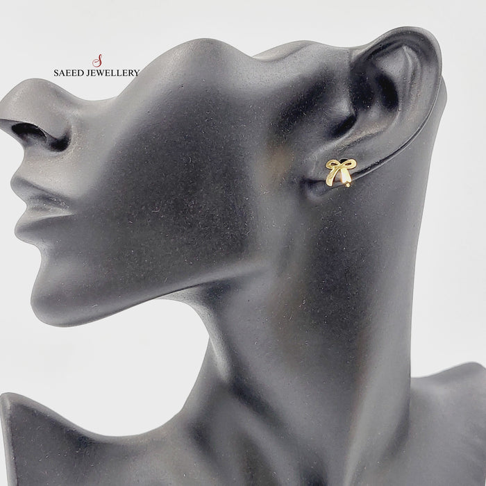 18K حلق برغي شكلة-مجوهرات الشيخ سعيد-Saeed Jewelry