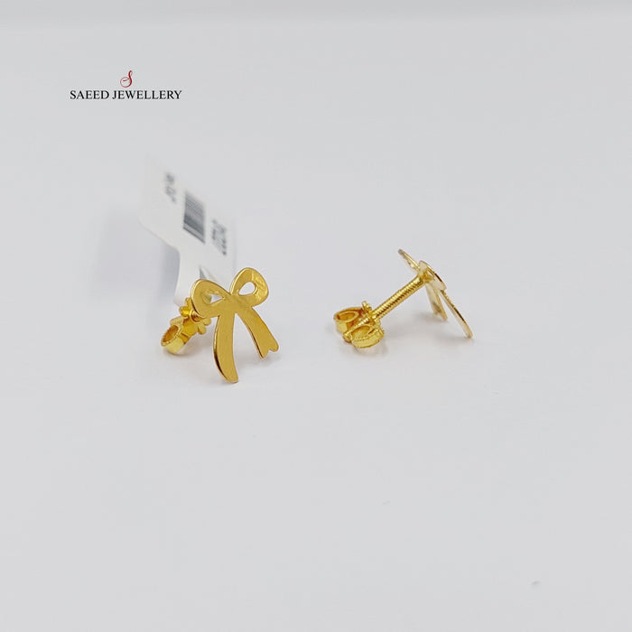 18K حلق برغي شكلة-مجوهرات الشيخ سعيد-Saeed Jewelry