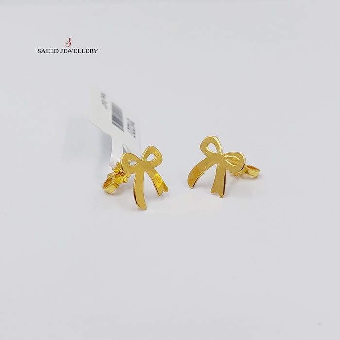 18K حلق برغي شكلة-مجوهرات الشيخ سعيد-Saeed Jewelry