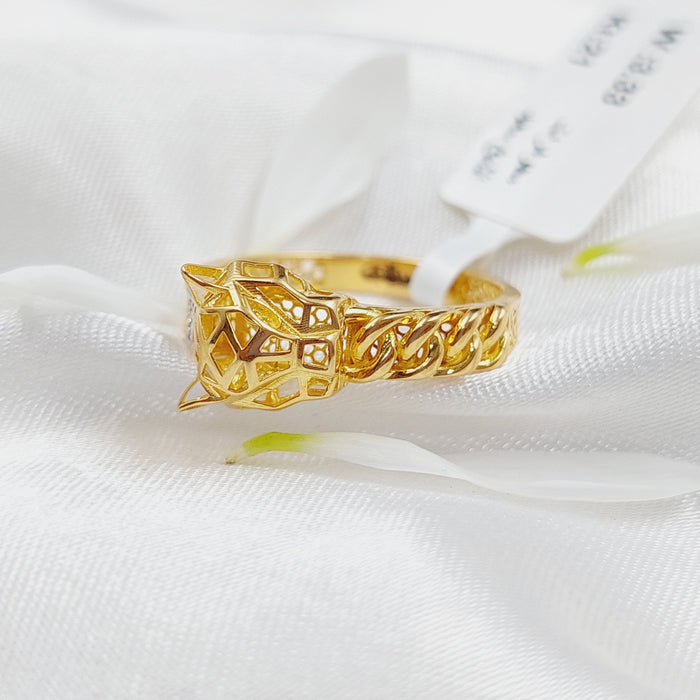21K Tiger Ring Made of 21K Yellow Gold by Saeed Jewelry-26200