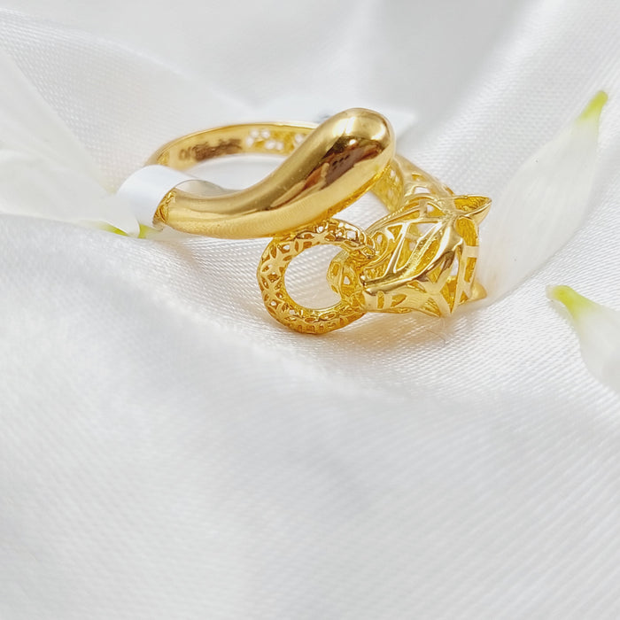21K Tiger Ring Made of 21K Yellow Gold by Saeed Jewelry-26198