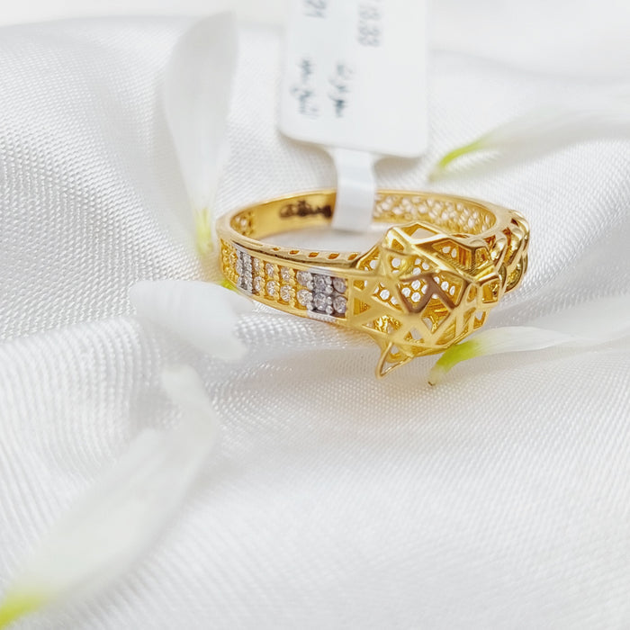 21K Tiger Ring Made of 21K Yellow Gold by Saeed Jewelry-26200