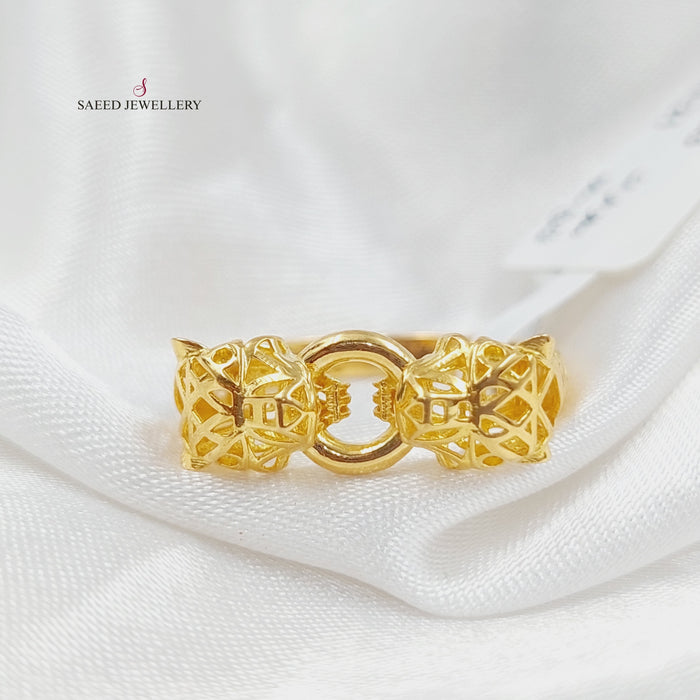 21K Tiger Ring Made of 21K Yellow Gold by Saeed Jewelry-26204