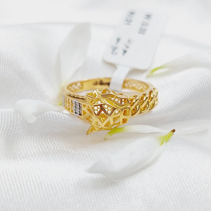 21K Tiger Ring Made of 21K Yellow Gold by Saeed Jewelry-26200