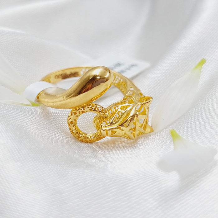 21K Tiger Ring Made of 21K Yellow Gold by Saeed Jewelry-26198