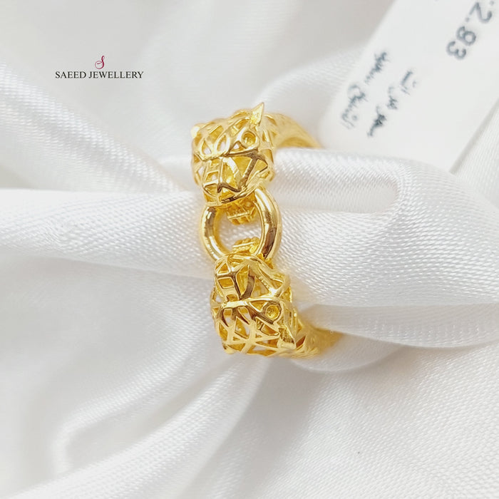 21K Tiger Ring Made of 21K Yellow Gold by Saeed Jewelry-26204