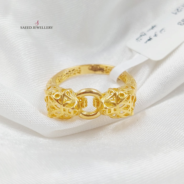21K Tiger Ring Made of 21K Yellow Gold by Saeed Jewelry-26204