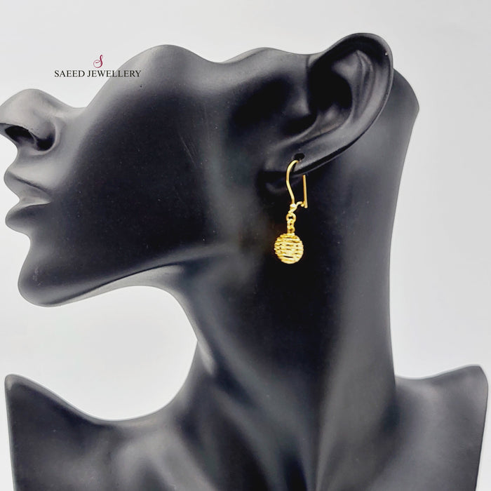 Turkish Earrings Made Of 21K Yellow Gold by Saeed Jewelry-27729
