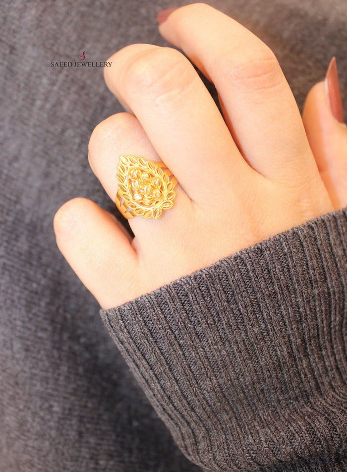 21K Turkish Fancy Ring Made of 21K Yellow Gold by Saeed Jewelry-25926