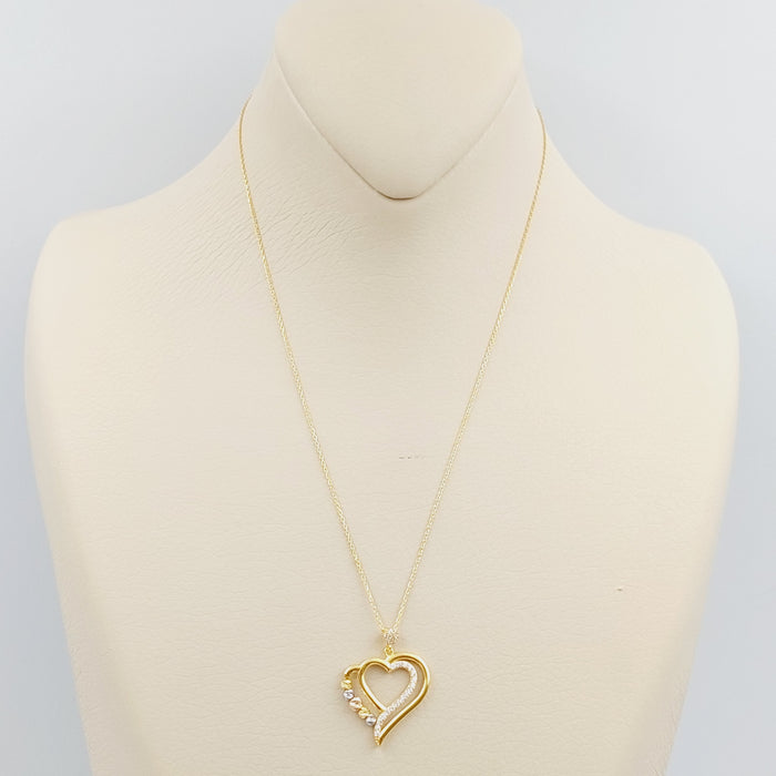 21K Turkish Heart Necklace Made of 21K Yellow Gold by Saeed Jewelry-26526