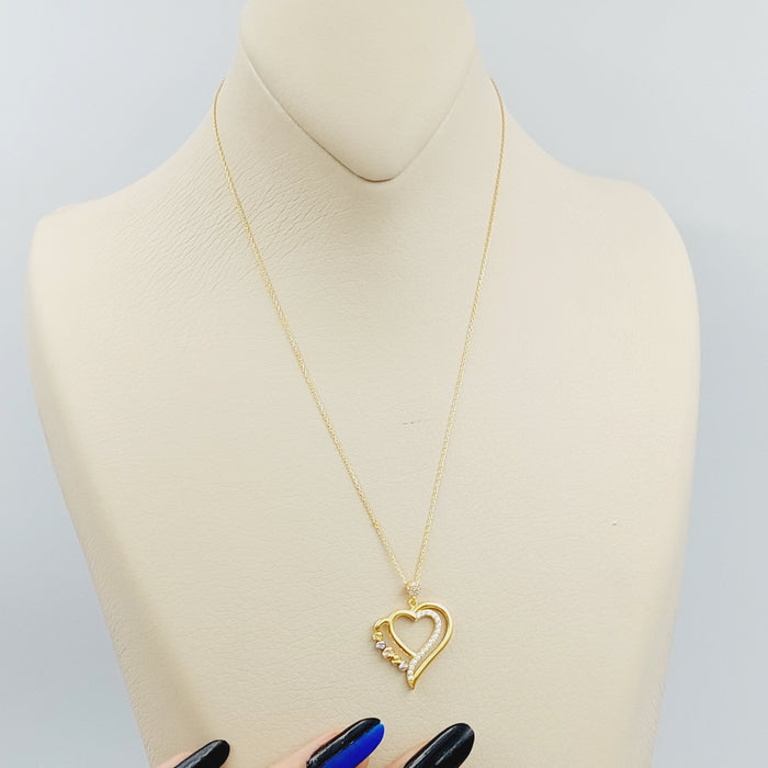 21K Turkish Heart Necklace Made of 21K Yellow Gold by Saeed Jewelry-26526