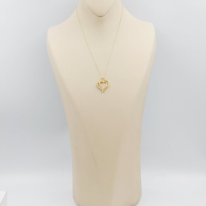 21K Turkish Heart Necklace Made of 21K Yellow Gold by Saeed Jewelry-26526