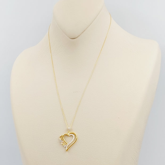 21K Turkish Heart Necklace Made of 21K Yellow Gold by Saeed Jewelry-26526