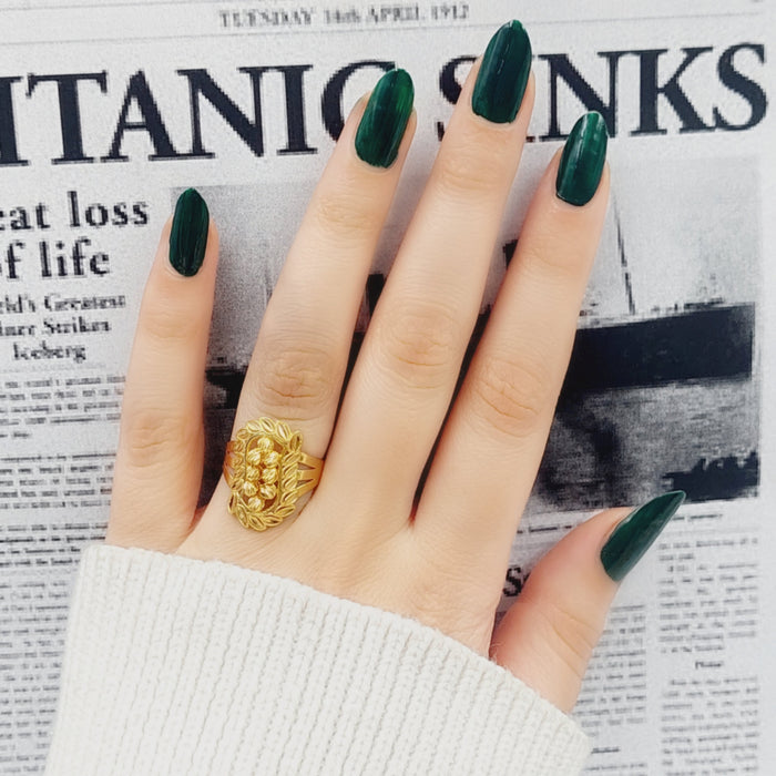 21K Turkish leaf Ring Made of 21K Yellow Gold by Saeed Jewelry-26210