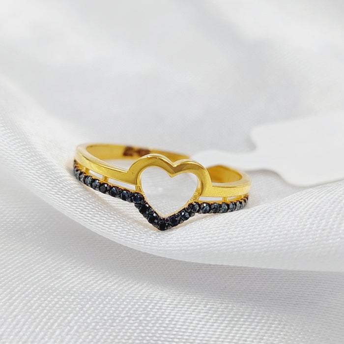 21K Turkish Ring Heart Made of 21K Yellow Gold by Saeed Jewelry-25869