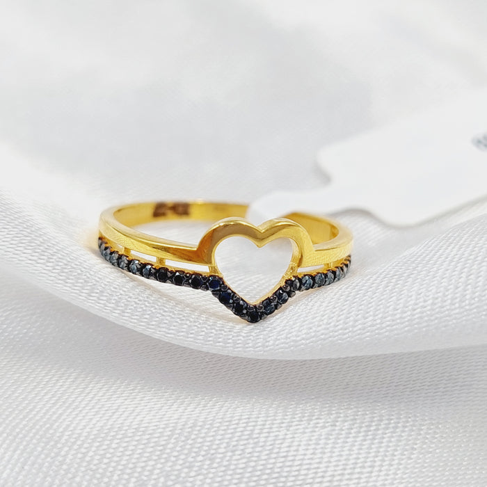 21K Turkish Ring Heart Made of 21K Yellow Gold by Saeed Jewelry-25869