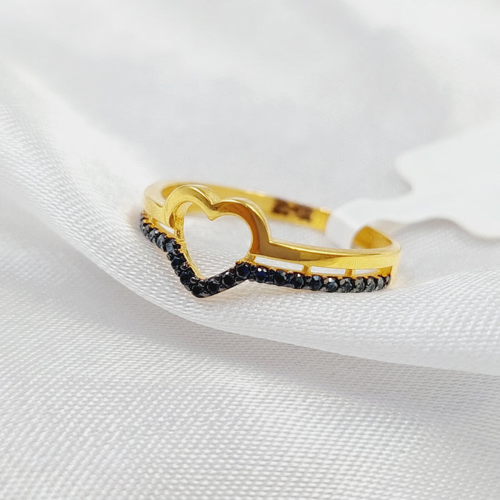 21K Turkish Ring Heart Made of 21K Yellow Gold by Saeed Jewelry-25869