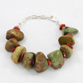 Turquoise and Coral Bracelet