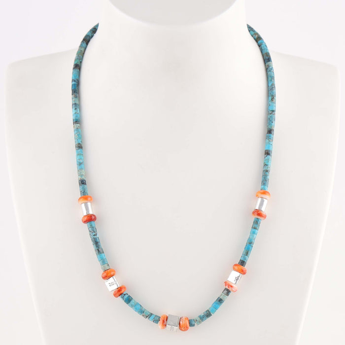 Turquoise and Spiny Oyster Necklace