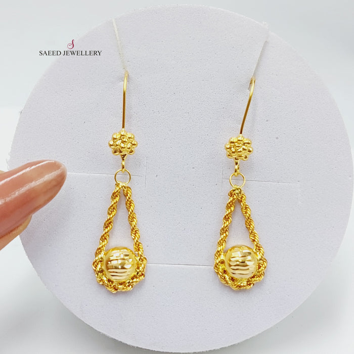 21K Twisted Earrings Made of 21K Yellow Gold by Saeed Jewelry-26949