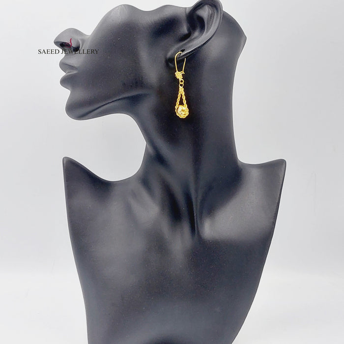 21K Twisted Earrings Made of 21K Yellow Gold by Saeed Jewelry-26949