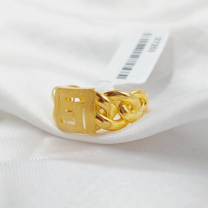 21K Twisted Ring Made of 21K Yellow Gold by Saeed Jewelry-27253