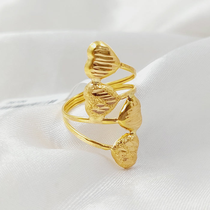 Two Ranges Heart Ring  Made Of 21K Yellow Gold by Saeed Jewelry-28726