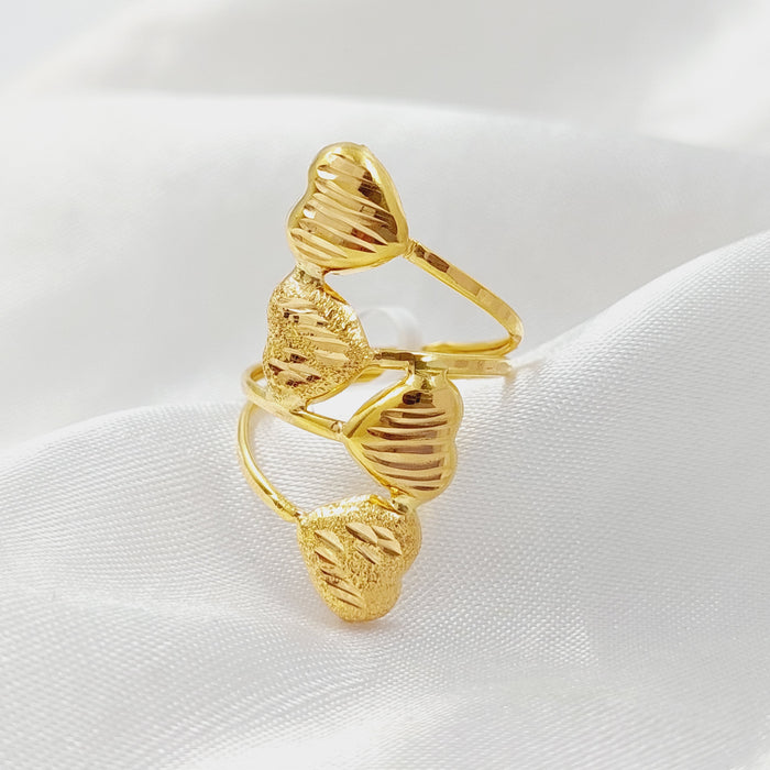 Two Ranges Heart Ring  Made Of 21K Yellow Gold by Saeed Jewelry-28726