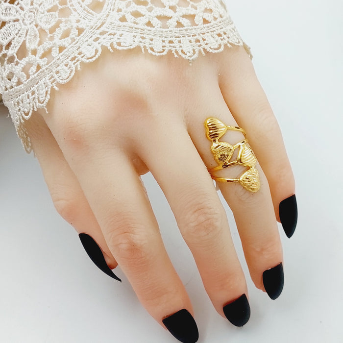 Two Ranges Heart Ring  Made Of 21K Yellow Gold by Saeed Jewelry-28726
