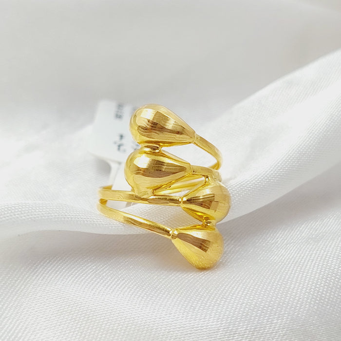 Two Ranges Tears Ring  Made Of 21K Yellow Gold by Saeed Jewelry-28729